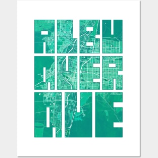 Albuquerque, New Mexico, USA City Map Typography - Watercolor Posters and Art